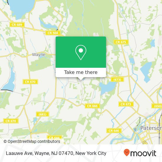 Mapa de Laauwe Ave, Wayne, NJ 07470