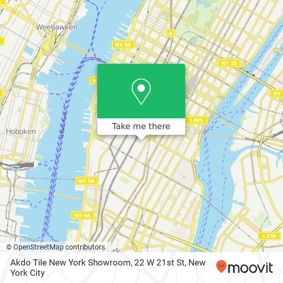 Mapa de Akdo Tile New York Showroom, 22 W 21st St