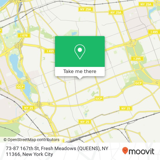 Mapa de 73-87 167th St, Fresh Meadows (QUEENS), NY 11366