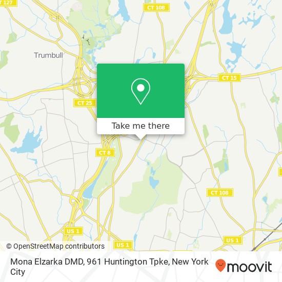 Mapa de Mona Elzarka DMD, 961 Huntington Tpke