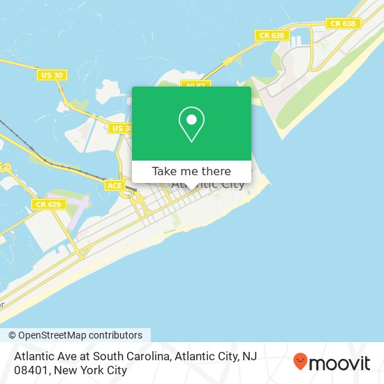 Mapa de Atlantic Ave at South Carolina, Atlantic City, NJ 08401