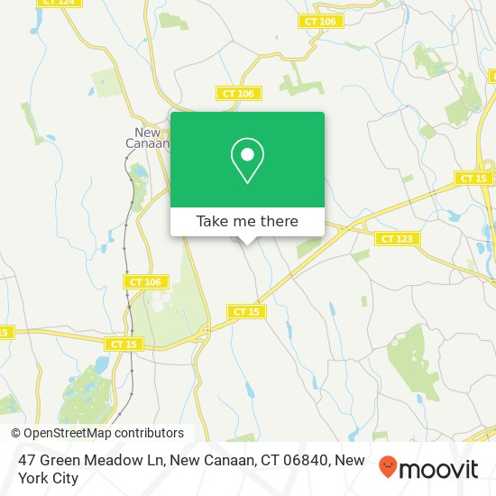 Mapa de 47 Green Meadow Ln, New Canaan, CT 06840