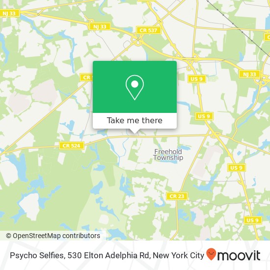 Mapa de Psycho Selfies, 530 Elton Adelphia Rd