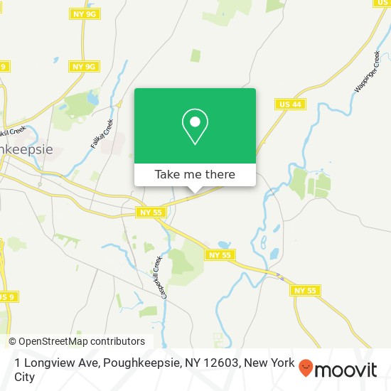 Mapa de 1 Longview Ave, Poughkeepsie, NY 12603