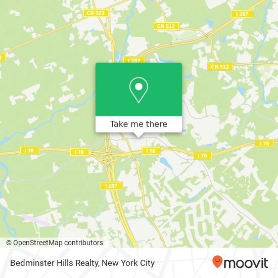 Mapa de Bedminster Hills Realty