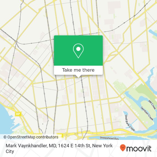 Mapa de Mark Vaynkhandler, MD, 1624 E 14th St