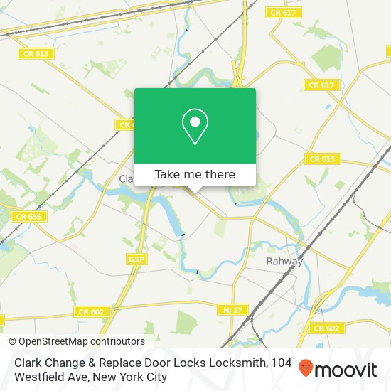 Mapa de Clark Change & Replace Door Locks Locksmith, 104 Westfield Ave