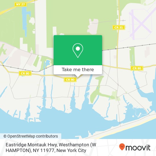 Eastridge Montauk Hwy, Westhampton (W HAMPTON), NY 11977 map