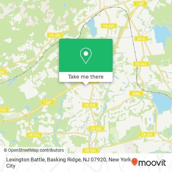 Mapa de Lexington Battle, Basking Ridge, NJ 07920