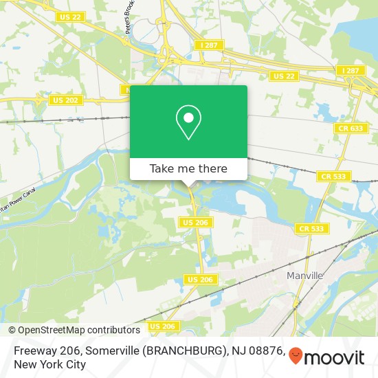 Freeway 206, Somerville (BRANCHBURG), NJ 08876 map
