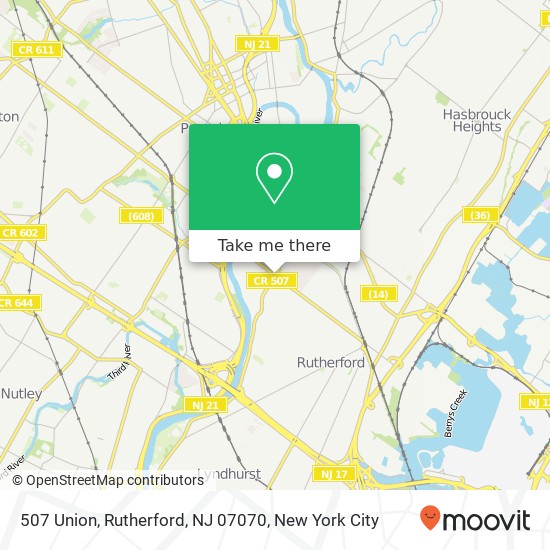 507 Union, Rutherford, NJ 07070 map