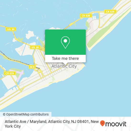 Mapa de Atlantic Ave / Maryland, Atlantic City, NJ 08401