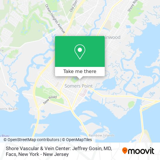 Mapa de Shore Vascular & Vein Center: Jeffrey Gosin, MD, Facs
