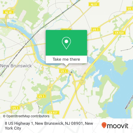 8 US Highway 1, New Brunswick, NJ 08901 map