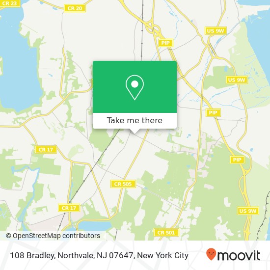 Mapa de 108 Bradley, Northvale, NJ 07647