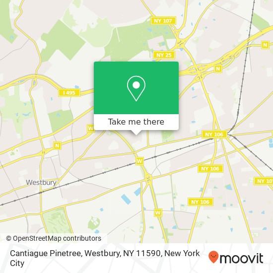 Mapa de Cantiague Pinetree, Westbury, NY 11590
