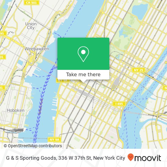 Mapa de G & S Sporting Goods, 336 W 37th St