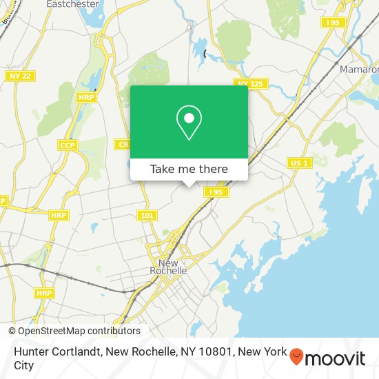 Mapa de Hunter Cortlandt, New Rochelle, NY 10801