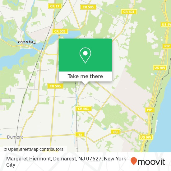 Mapa de Margaret Piermont, Demarest, NJ 07627
