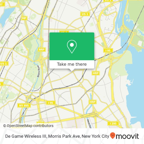 De Game Wireless III, Morris Park Ave map