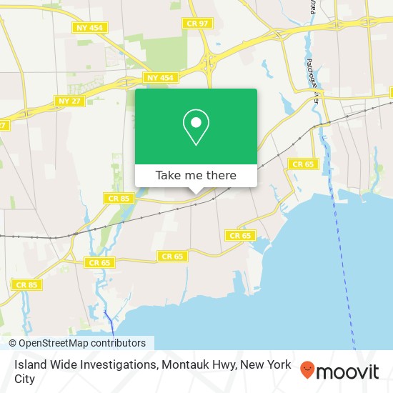 Island Wide Investigations, Montauk Hwy map