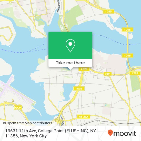 Mapa de 13631 11th Ave, College Point (FLUSHING), NY 11356