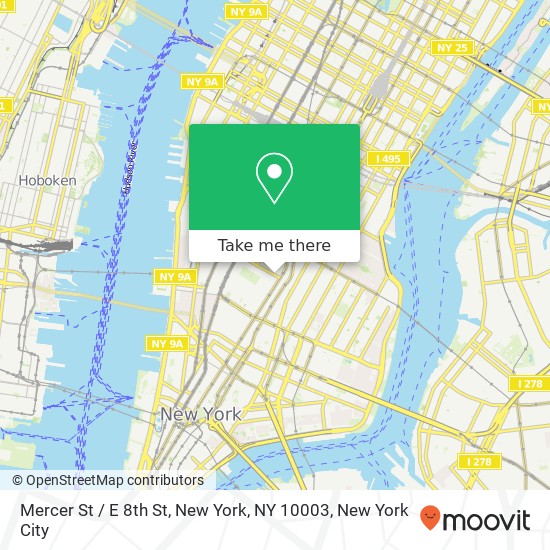 Mercer St / E 8th St, New York, NY 10003 map