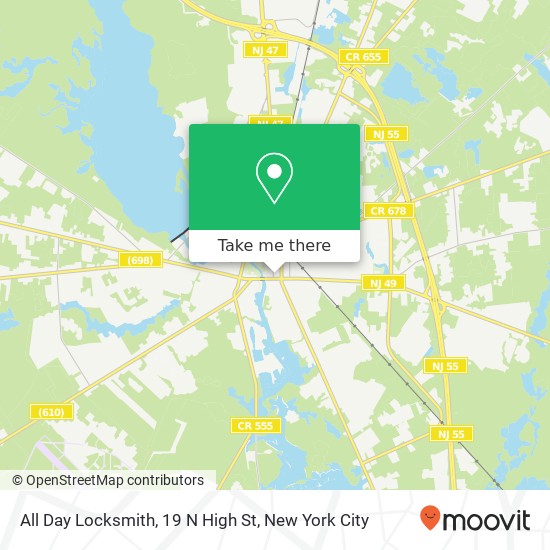 Mapa de All Day Locksmith, 19 N High St