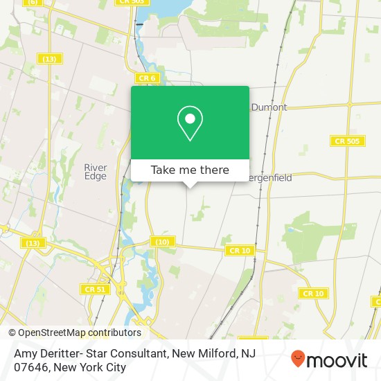 Mapa de Amy Deritter- Star Consultant, New Milford, NJ 07646