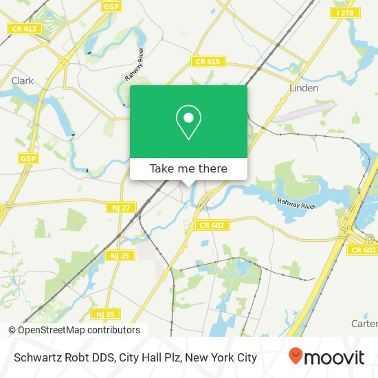 Schwartz Robt DDS, City Hall Plz map