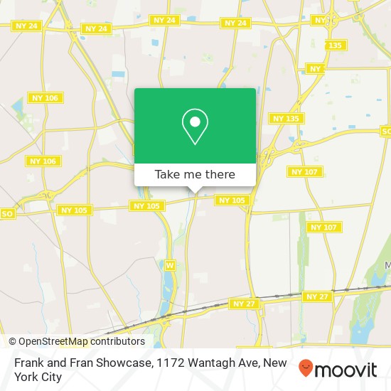 Mapa de Frank and Fran Showcase, 1172 Wantagh Ave