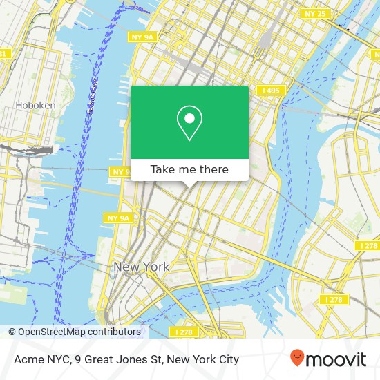 Acme NYC, 9 Great Jones St map