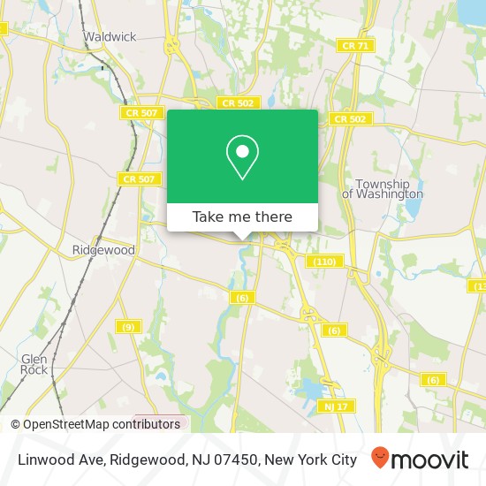 Mapa de Linwood Ave, Ridgewood, NJ 07450
