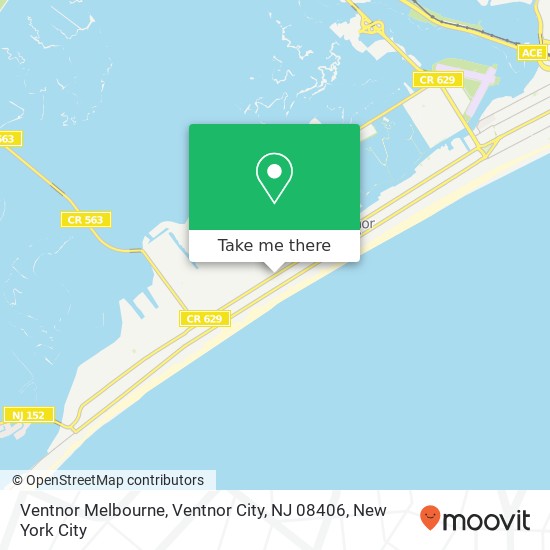 Mapa de Ventnor Melbourne, Ventnor City, NJ 08406