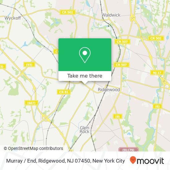 Murray / End, Ridgewood, NJ 07450 map