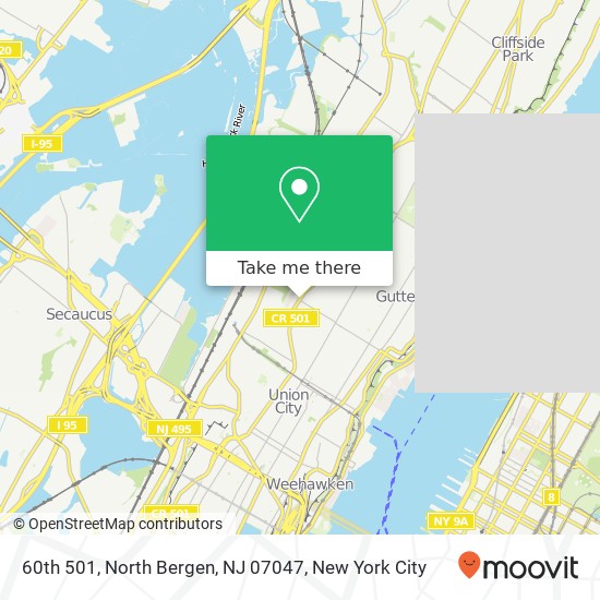 Mapa de 60th 501, North Bergen, NJ 07047