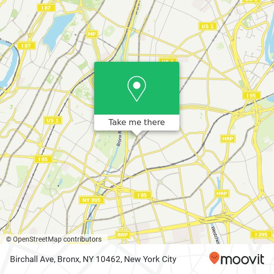 Mapa de Birchall Ave, Bronx, NY 10462