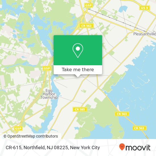 Mapa de CR-615, Northfield, NJ 08225