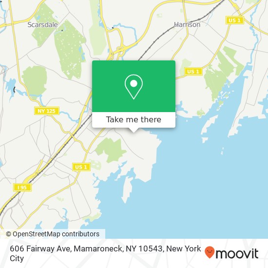 Mapa de 606 Fairway Ave, Mamaroneck, NY 10543