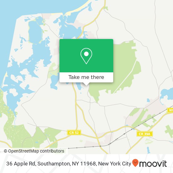 Mapa de 36 Apple Rd, Southampton, NY 11968
