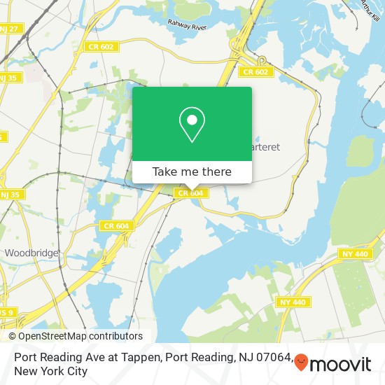 Mapa de Port Reading Ave at Tappen, Port Reading, NJ 07064