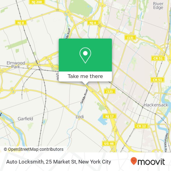 Auto Locksmith, 25 Market St map