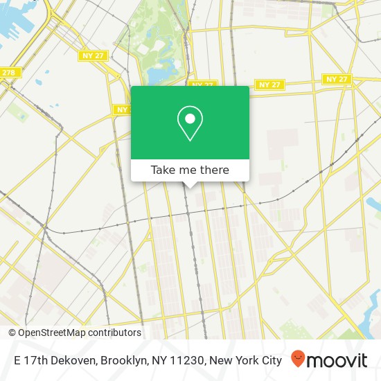 Mapa de E 17th Dekoven, Brooklyn, NY 11230