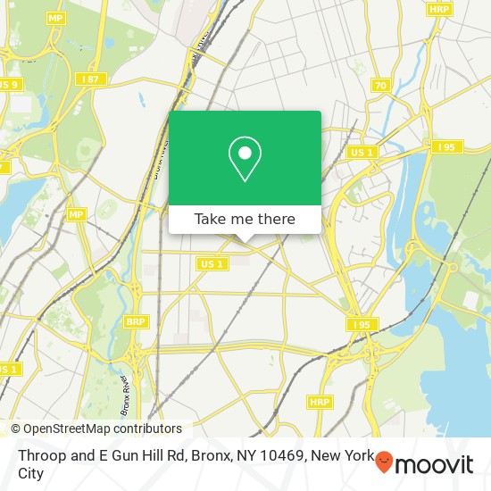 Mapa de Throop and E Gun Hill Rd, Bronx, NY 10469