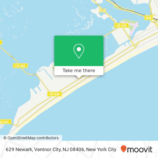 Mapa de 629 Newark, Ventnor City, NJ 08406