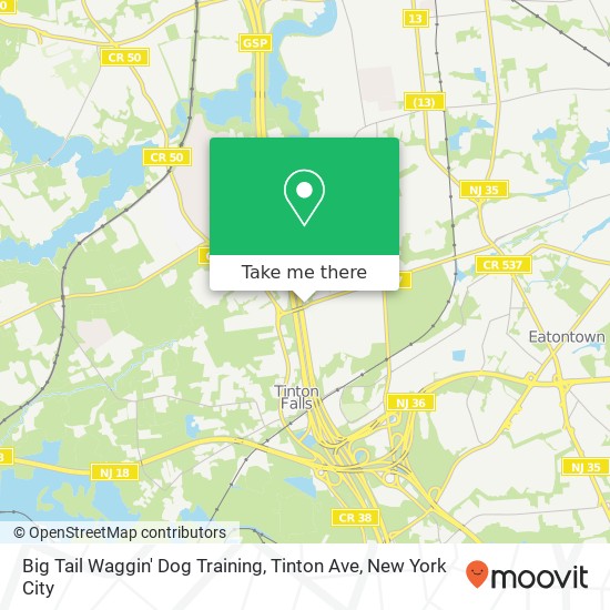 Mapa de Big Tail Waggin' Dog Training, Tinton Ave