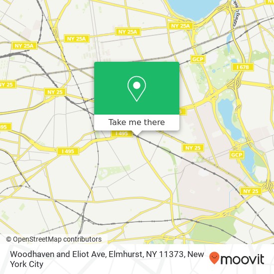 Mapa de Woodhaven and Eliot Ave, Elmhurst, NY 11373