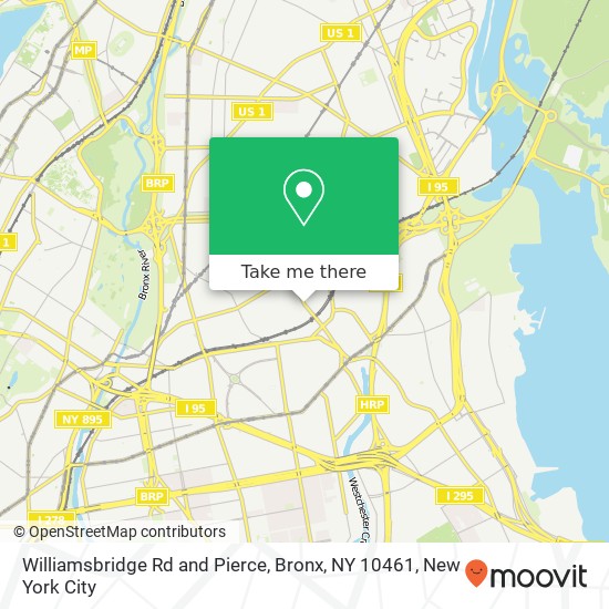 Williamsbridge Rd and Pierce, Bronx, NY 10461 map
