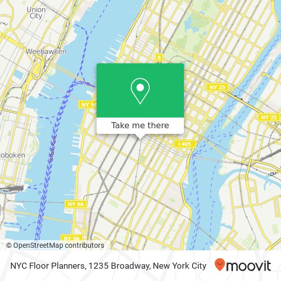 NYC Floor Planners, 1235 Broadway map