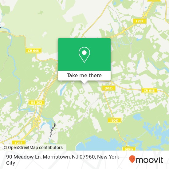 Mapa de 90 Meadow Ln, Morristown, NJ 07960